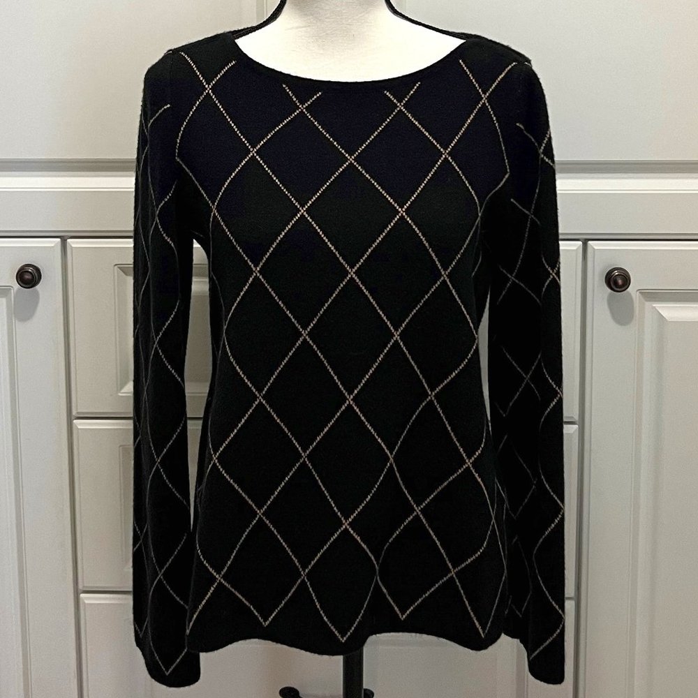 NWOT Ann Taylor Boat neck diamond pattern sweater